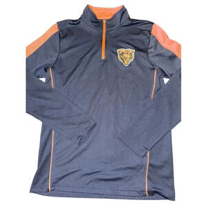 NFL Chicago Bears Navy and Orange Quarter-Zip Pullover